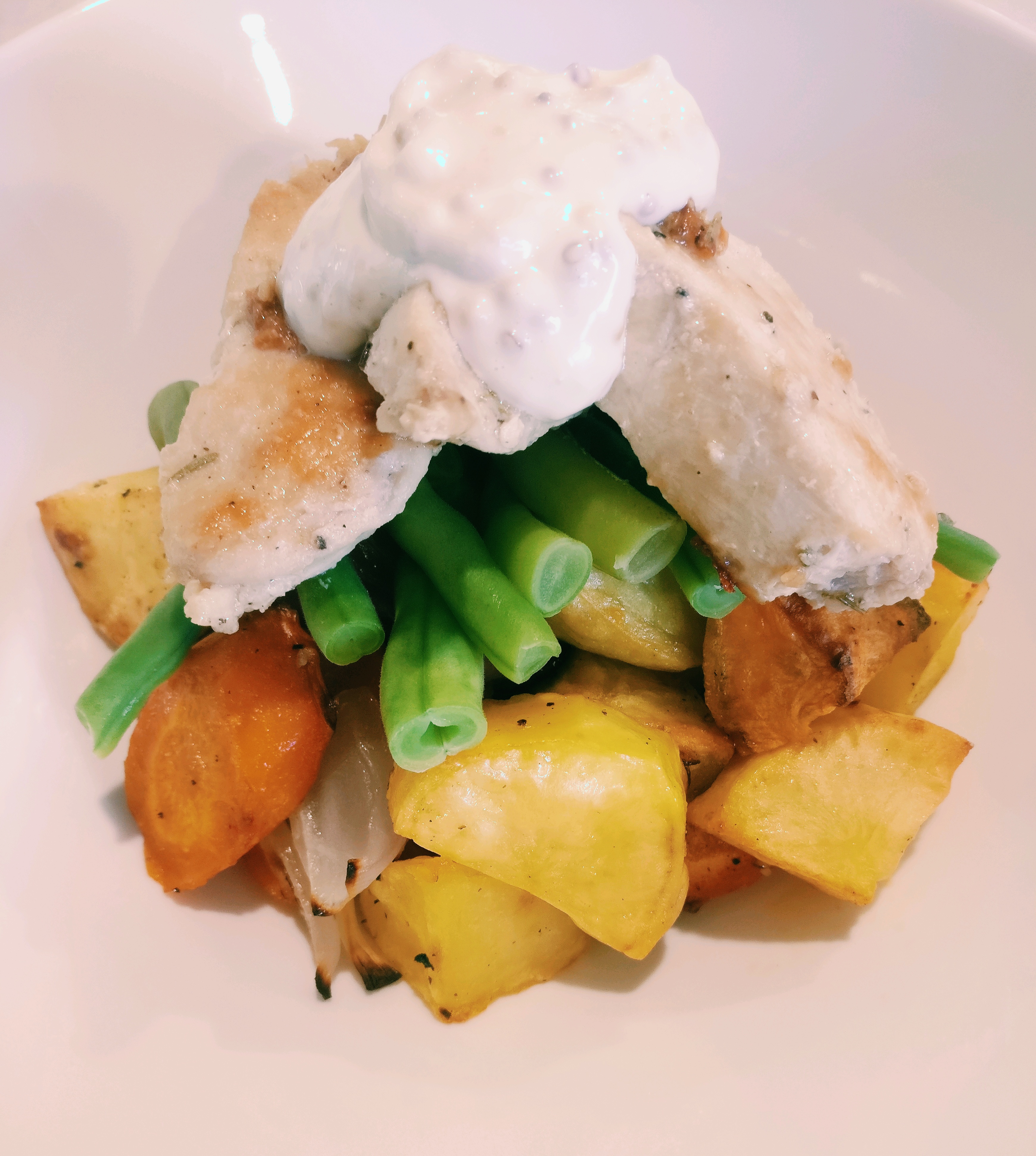 Chicken & Roast Vege Salad with Mustard Mayo The Daily Menu